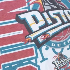 Mitchell & Ness T-Shirts & Tops-Jumbotron 2.0 Sublimated Ss Tee Detroit Pistons