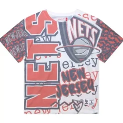 Mitchell & Ness T-Shirts & Tops-Jumbotron 2.0 Sublimated Ss Tee New Jersey Nets