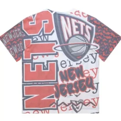 Mitchell & Ness T-Shirts & Tops-Jumbotron 2.0 Sublimated Ss Tee New Jersey Nets