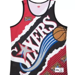 Mitchell & Ness T-Shirts & Tops-Jumbotron 2.0 Sublimated Tank Philadelphia 76Ers