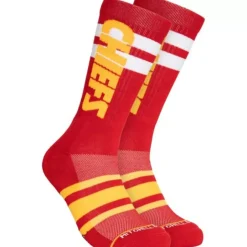 Mitchell & Ness Accessories-Lateral Crew Socks Kansas City Chiefs