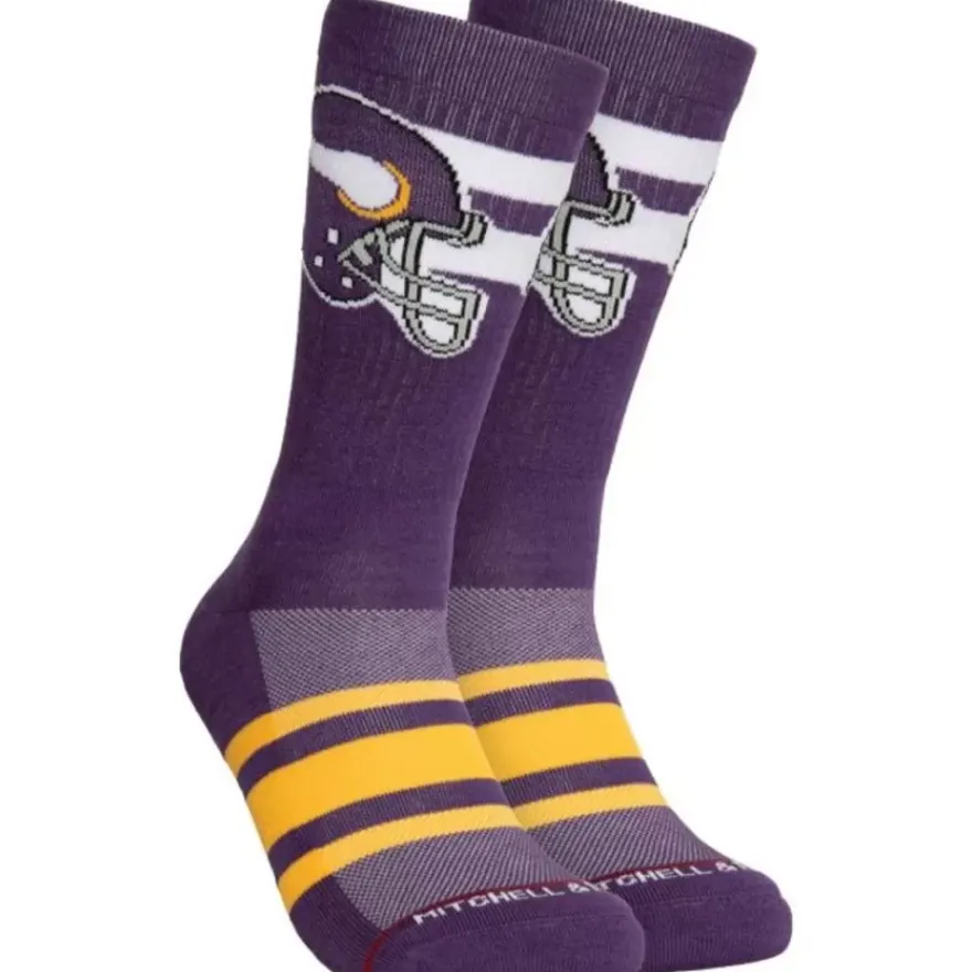 Mitchell & Ness Accessories-Lateral Crew Socks Minnesota Vikings