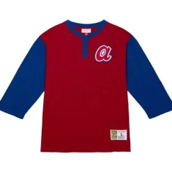 Mitchell & Ness T-Shirts & Tops-Legendary Slub Henley Atlanta Braves