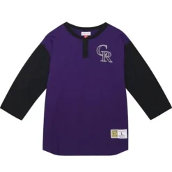 Mitchell & Ness T-Shirts & Tops-Legendary Slub Henley Colorado Rockies