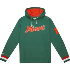 Mitchell & Ness T-Shirts & Tops-Legendary Slub Long Sleeve Hoodie University Of Miami
