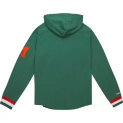 Mitchell & Ness T-Shirts & Tops-Legendary Slub Long Sleeve Hoodie University Of Miami