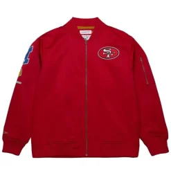 Mitchell & Ness Jackets & Outerwear-Lightweight Satin Bomber Vintage Logo San Francisco 49Ers
