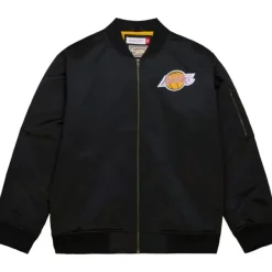 Mitchell & Ness Jackets & Outerwear-Lightweight Satin Bomber Vintage Logo Los Angeles Lakers
