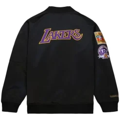 Mitchell & Ness Jackets & Outerwear-Lightweight Satin Bomber Vintage Logo Los Angeles Lakers