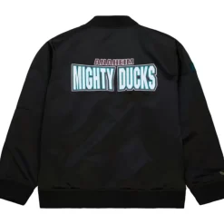 Mitchell & Ness Jackets & Outerwear-Lightweight Satin Bomber Vintage Logo Anaheim Ducks