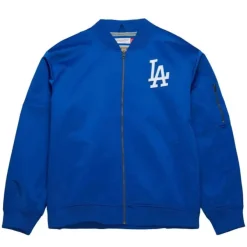 Mitchell & Ness Jackets & Outerwear-Lightweight Satin Bomber Vintage Logo Los Angeles Dodgers