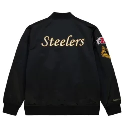 Mitchell & Ness Jackets & Outerwear-Lightweight Satin Bomber Vintage Logo Pittsburgh Steelers