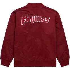 Mitchell & Ness Jackets & Outerwear-Lightweight Satin Bomber Vintage Logo Philadelphia Phillies