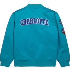 Mitchell & Ness Jackets & Outerwear-Lightweight Satin Bomber Vintage Logo Charlotte Hornets
