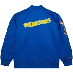 Mitchell & Ness Jackets & Outerwear-Lightweight Satin Bomber Vintage Logo Golden State Warriors