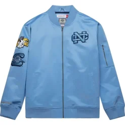 Mitchell & Ness Jackets & Outerwear-Lightweight Satin Bomber Vintage Logo University Of North Carolina