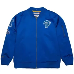 Mitchell & Ness Jackets & Outerwear-Lightweight Satin Bomber Vintage Logo Los Angeles Rams