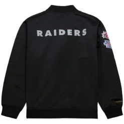 Mitchell & Ness Jackets & Outerwear-Lightweight Satin Bomber Vintage Logo Oakland Raiders