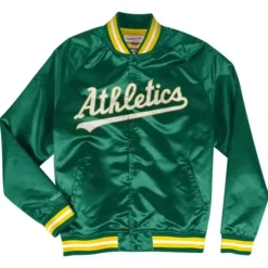 Mitchell & Ness Jackets & Outerwear-Lightweight Satin Jacket Oakland Athletics