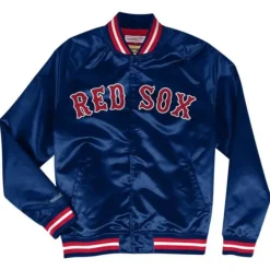 Mitchell & Ness Jackets & Outerwear-Lightweight Satin Jacket Boston Red Sox