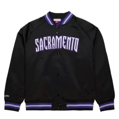 Mitchell & Ness Jackets & Outerwear-Lightweight Satin Jacket Sacramento Kings