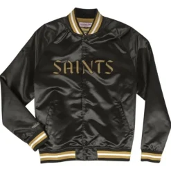 Mitchell & Ness Jackets & Outerwear-Lightweight Satin Jacket New Orleans Saints