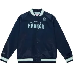 Mitchell & Ness Jackets & Outerwear-Lightweight Satin Jacket Seattle Kraken