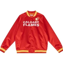 Mitchell & Ness Jackets & Outerwear-Lightweight Satin Jacket Calgary Flames