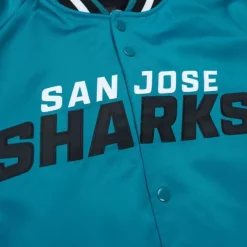 Mitchell & Ness Jackets & Outerwear-Lightweight Satin Jacket Current Logo San Jose Sharks