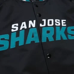 Mitchell & Ness Jackets & Outerwear-Lightweight Satin Jacket Current Logo San Jose Sharks