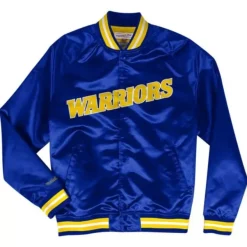 Mitchell & Ness Jackets & Outerwear-Lightweight Satin Jacket Golden State Warriors