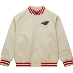 Mitchell & Ness Jackets & Outerwear-Lightweight Satin Jacket Current Logo Minnesota Wild