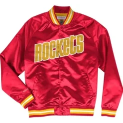Mitchell & Ness Jackets & Outerwear-Lightweight Satin Jacket Houston Rockets