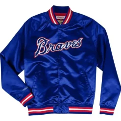 Mitchell & Ness Jackets & Outerwear-Lighweight Satin Jacket Atlanta Braves