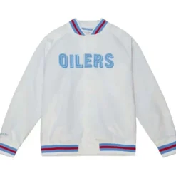 Mitchell & Ness Jackets & Outerwear-Lighweight Satin Jacket Houston Oilers