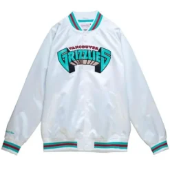 Mitchell & Ness Jackets & Outerwear-Lighweight Satin Jacket Vancouver Grizzlies