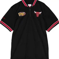 Mitchell & Ness T-Shirts & Tops-Mesh 1/4 Zip Chicago Bulls