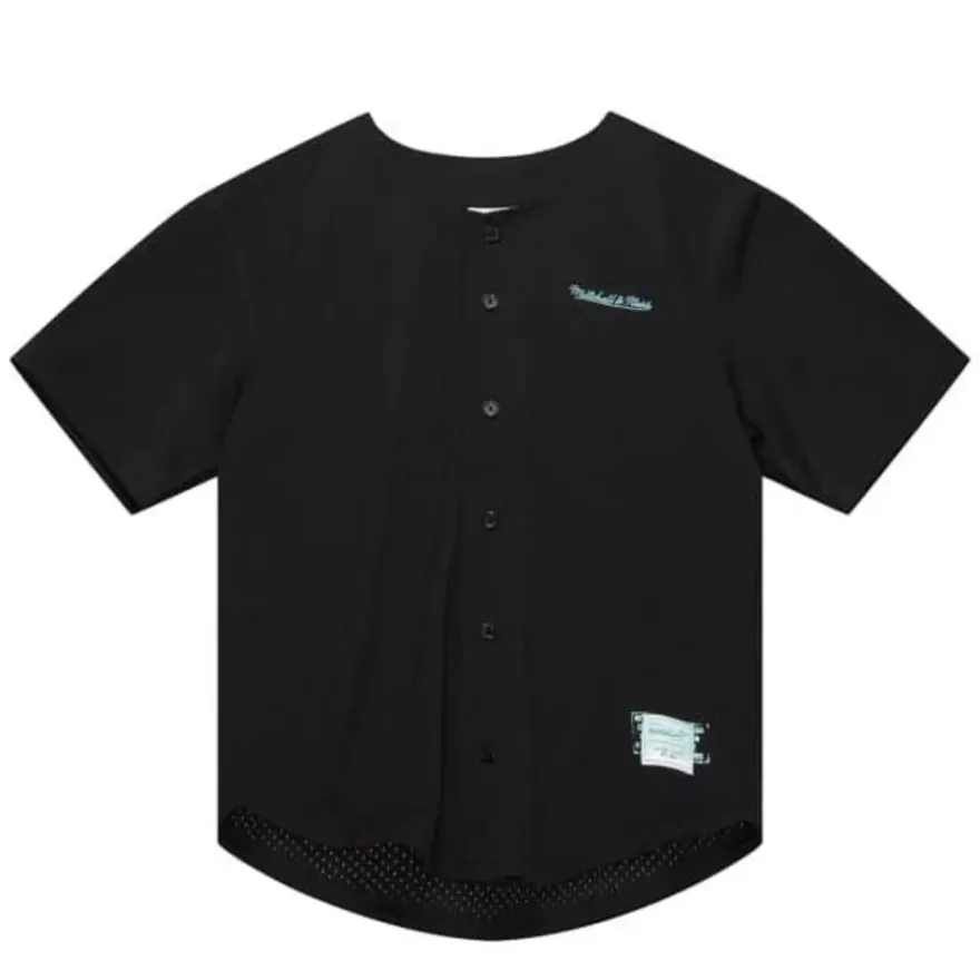 Mitchell & Ness T-Shirts & Tops-Stamped Button Front Mesh Bp