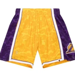 Mitchell & Ness Shorts-M&N X Bape Los Angeles Lakers Shorts