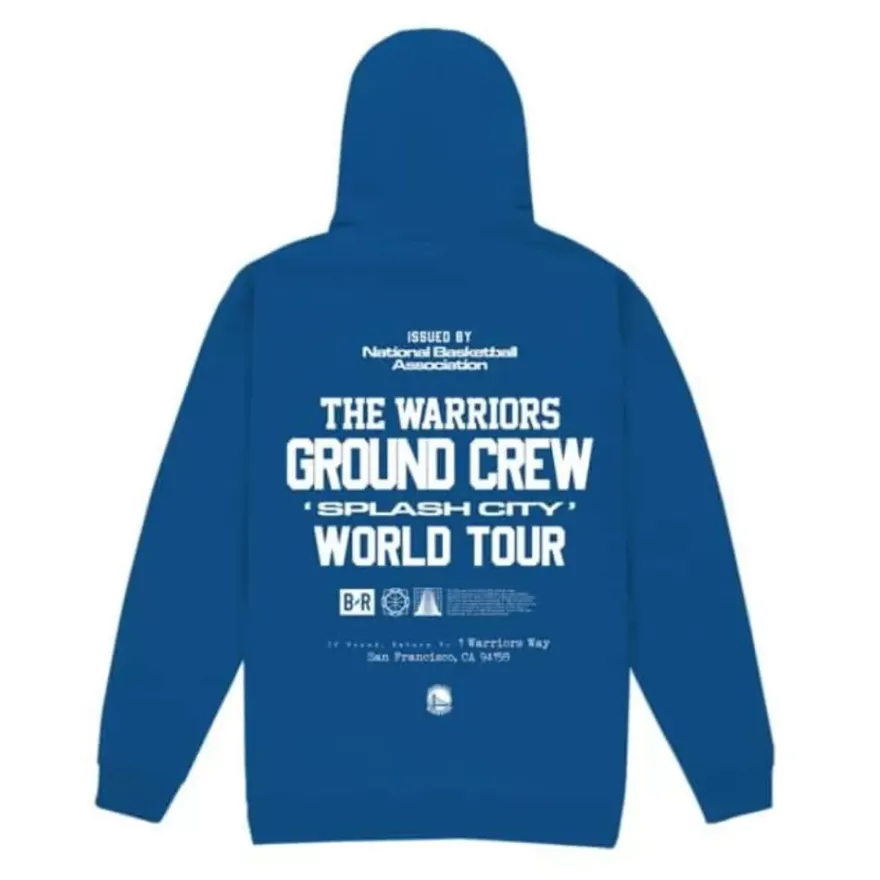 Mitchell & Ness Hoodies & Sweatshirts-M&N X Br World Tour Crew Hoodie Golden State Warriors