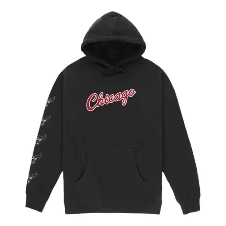 Mitchell & Ness Hoodies & Sweatshirts-M&N X Br World Tour Logo Evolution Hoodie Chicago Bulls