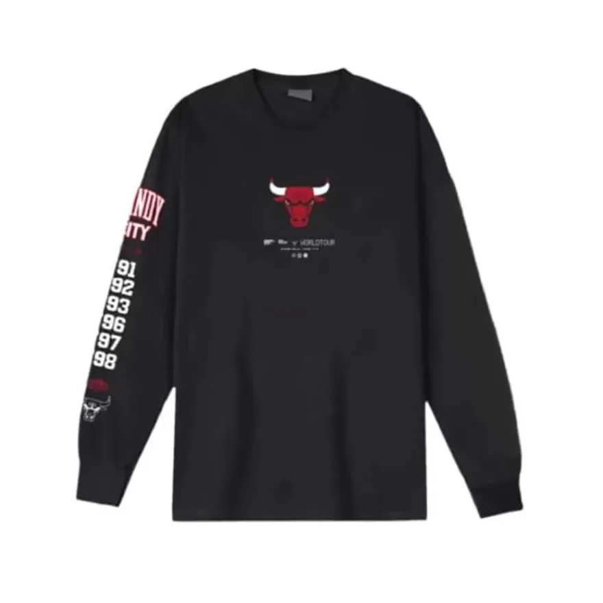 Mitchell & Ness T-Shirts & Tops-M&N X Br World Tour Long Sleeve Chicago Bulls
