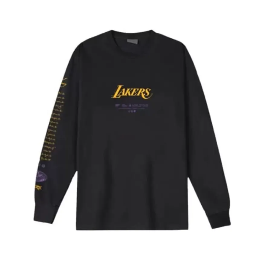 Mitchell & Ness T-Shirts & Tops-M&N X Br World Tour Long Sleeve Los Angeles Lakers