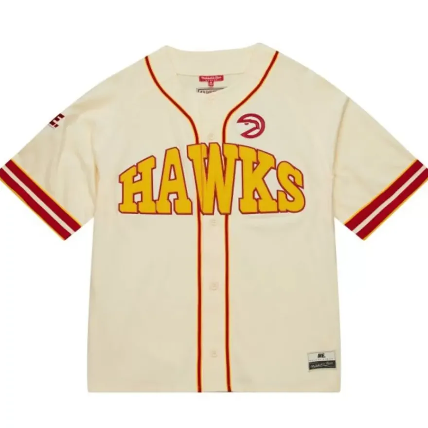 Mitchell & Ness T-Shirts & Tops-M&N X Melody Ehsani Baseball Jersey Atlanta Hawks
