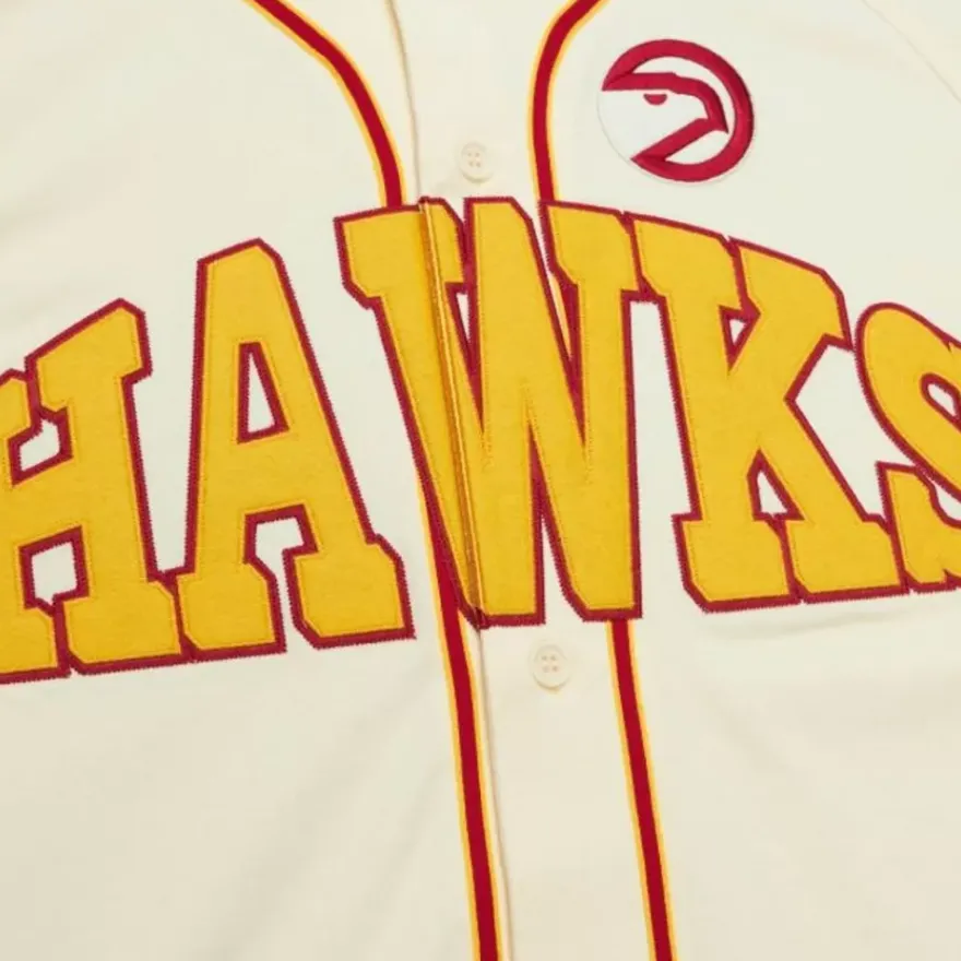 Mitchell & Ness T-Shirts & Tops-M&N X Melody Ehsani Baseball Jersey Atlanta Hawks