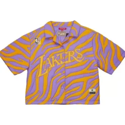 Mitchell & Ness T-Shirts & Tops-M&N X Melody Ehsani Puffer Shirt Los Angeles Lakers