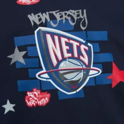 Mitchell & Ness Hoodies & Sweatshirts-M&N X Tats Cru Brick Hoodie New Jersey Nets
