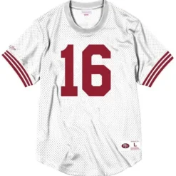 Mitchell & Ness T-Shirts & Tops-Name & Number Mesh Crew Neck San Francisco 49Ers Joe Montana