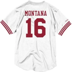 Mitchell & Ness T-Shirts & Tops-Name & Number Mesh Crew Neck San Francisco 49Ers Joe Montana