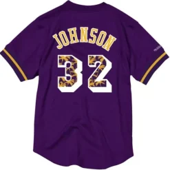 Mitchell & Ness T-Shirts & Tops-Name & Number Mesh Crewneck Los Angeles Lakers Magic Johnson
